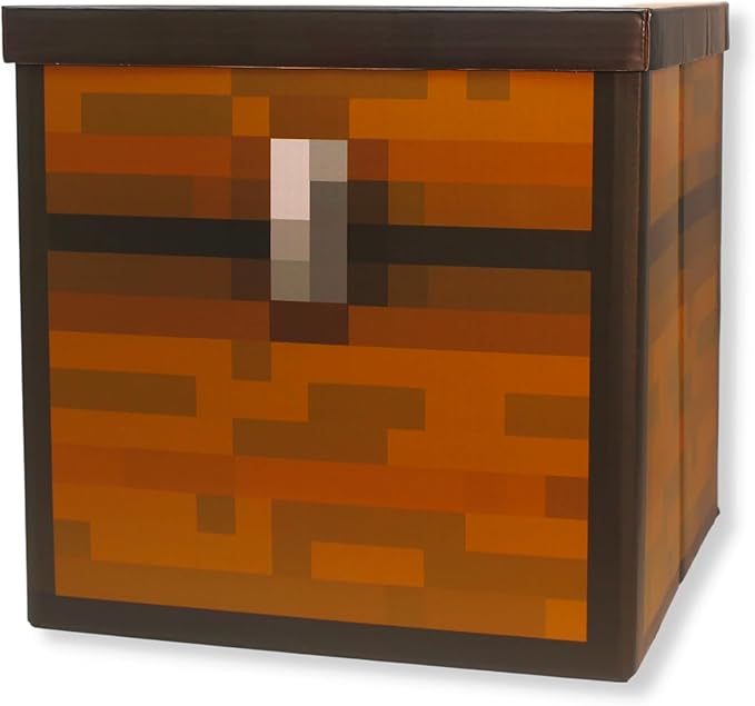 Large 14 x 14 Pixelated Box - 4 Pack | Birthday Party Supplies | Storage Decoration and Prop, Big Birthday Box | Storage Bin Chest With Lid Gift Accessory (4 Pack)
