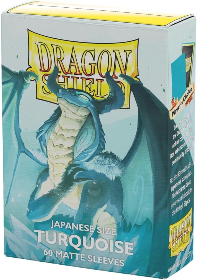 Dragon Shield | Japanese Size Card Matte Sleeves | 60 CT - Smooth & Tough Premium TCG Sleeves - Compatible with Yu-Gi-Oh, Naruto, Cardfight & Vanguard | Turquoise - Players' Choice