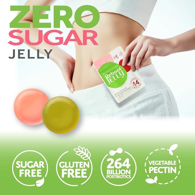 Korean Food Probiotic Jelly, Lychee & Shine Muscat, Sugar Free, 6 Packs | Sugar Free Postbiotic Refreshing Fruit Flavor Low Calorie Refreshing Flavor