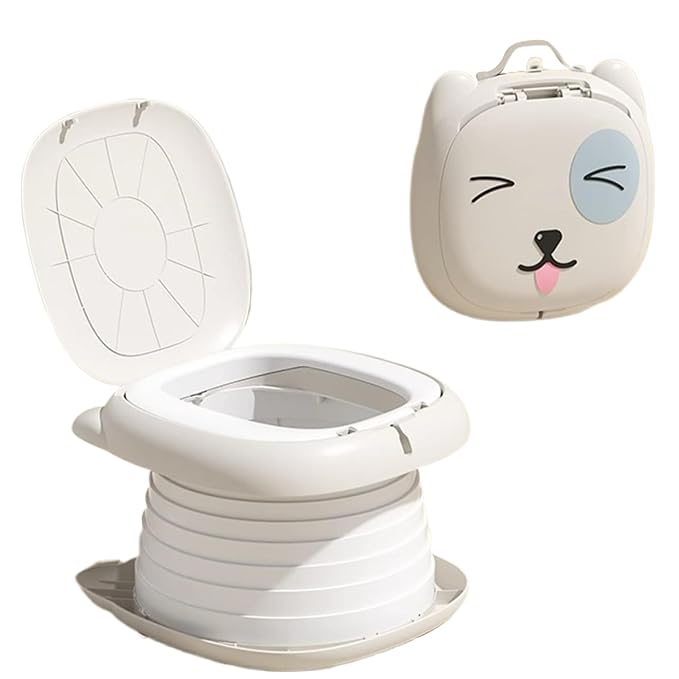 Portable Potty for Toddler, Practical & Foldable Travel Potty with Trash Bag & Storage Bag for Car, Camping, Outdoor, Indoor, Grey