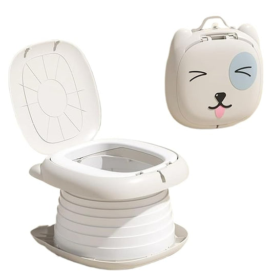 Portable Potty for Toddler, Practical & Foldable Travel Potty with Trash Bag & Storage Bag for Car, Camping, Outdoor, Indoor, Grey