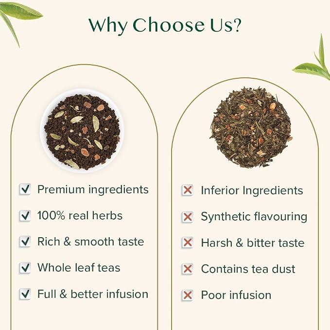 VAHDAM Earl Grey Masala Chai - High Caffeine, Non GMO, Gluten Free | Citrusy Earl Grey Tea Leaves w/ Pure Bergamot Oil | Brew Hot, Iced or Chai Latte | Vacuum Sealed Pack (50 Cups/3.53 oz)