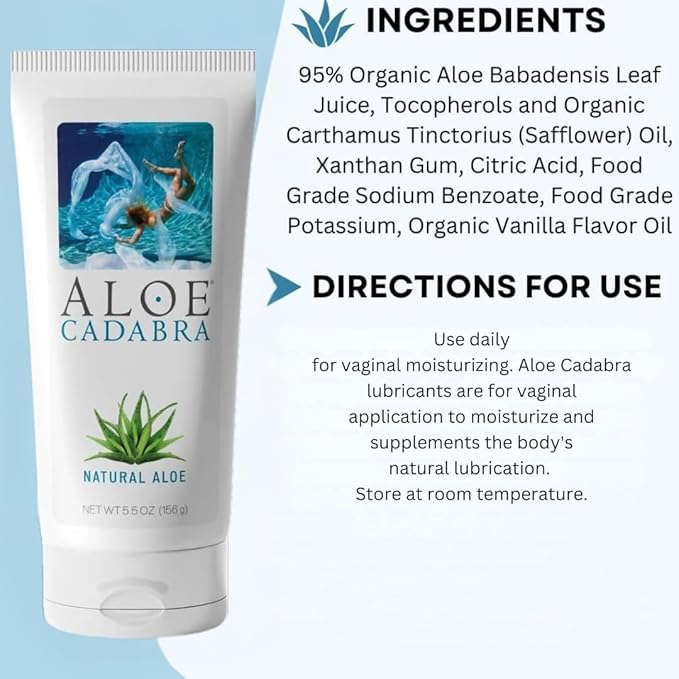 Aloe Cadabra Vaginal Moisturizer, NSF Certified Organic Natural Aloe (5.5 Ounce, Pack of 1)