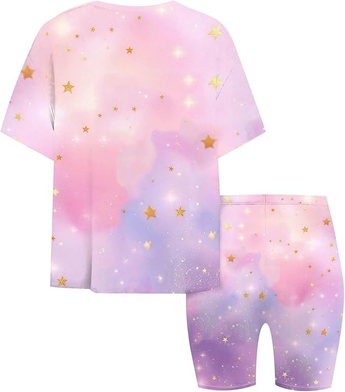 K-POP DEM0N Hunters Outfits for Girls, 2 Piece T-Shirts and Apparel Sets Birthday Gift