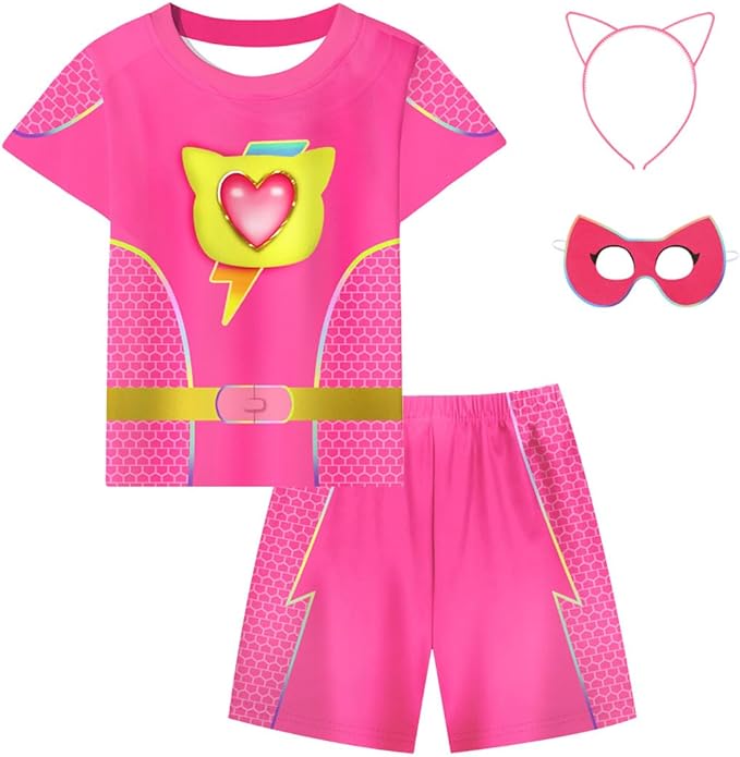 ACoiay Kids Kitties Daily Outfit with Mask and Headband for 2-8 Years