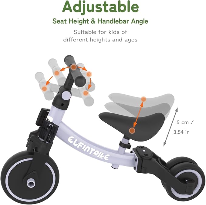 besrey 5 in 1 Toddler Bike for 1 Year to 4 Years Old Kids, Toddler Tricycle Kids Trikes Tricycle, Toys for Boy & Girl, Balance Training, Removable Pedals