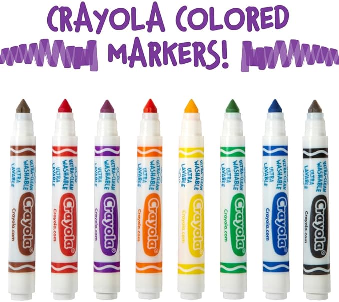 Crayola Washable Markers - Violet Purple (12ct), Kids Broad Line Markers for Classrooms & Teachers
