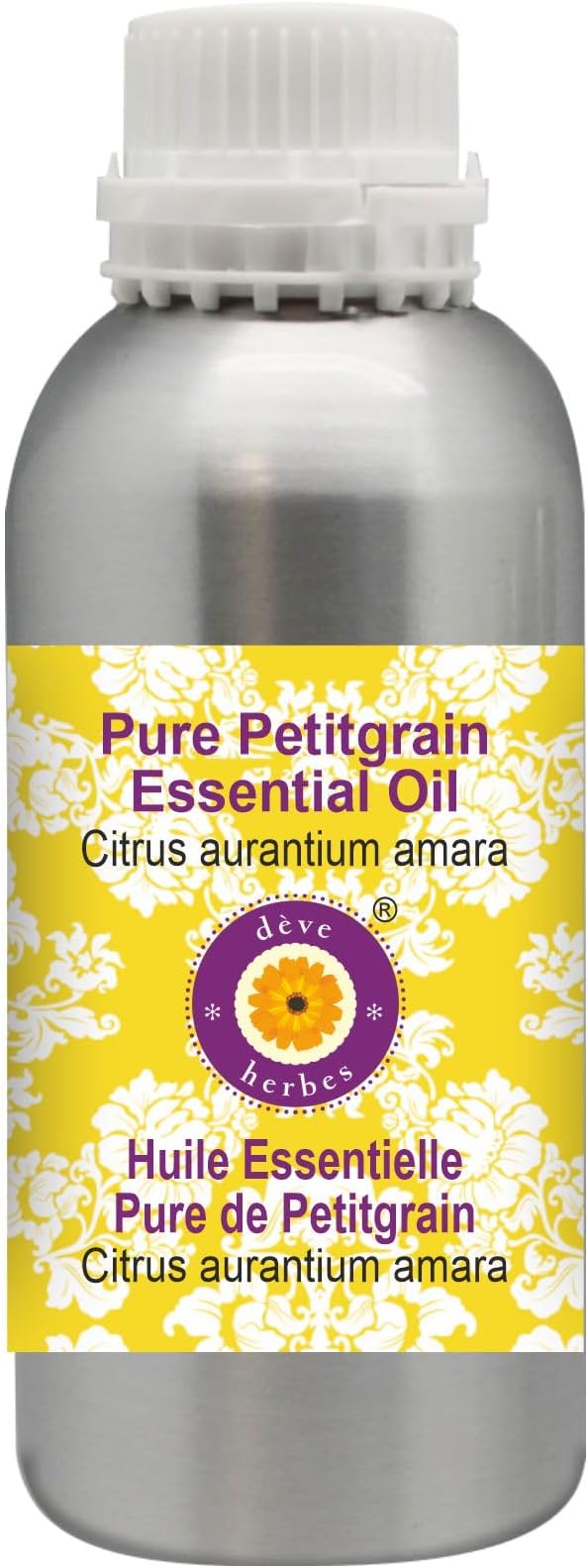 Deve Herbes Pure Petitgrain Essential Oil (Citrus aurantium Amara) Steam Distilled 1250ml (42 oz)
