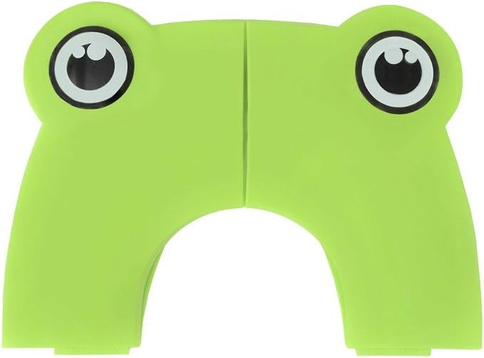 Toilet Potty Training Seat Cover, Travel Toilet Seat, Folding Non Slip Silicone Pads, Travel Portable Reusable Kids Toddlers Boys Girls, Carry Bag (Green - Frog)