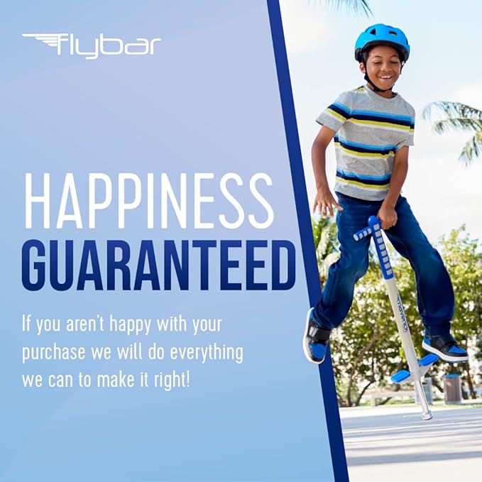 Flybar Maverick Foam Pogo Stick for Kids Age 5 and Up, 40 to 80 Pounds, Pogo Stick for Boys and Girls (Blue/White)