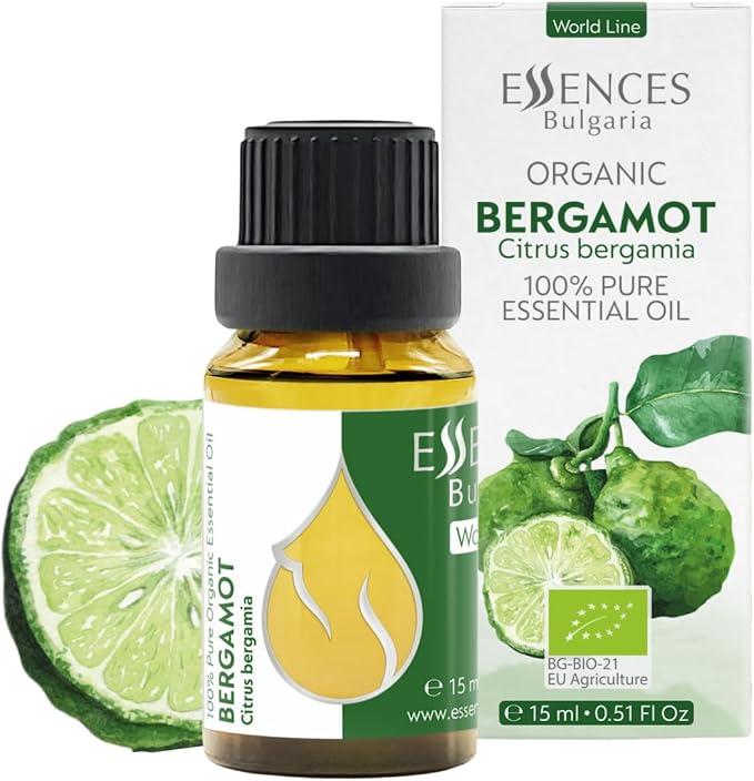Essences Bulgaria Organic Bergamot Essential Oil 0.51 Fl Oz 15ml Citrus bergamia - 100% Pure and Natural Undiluted Therapeutic Grade Home Aromatherapy Diffuser Oil Massage Soap and Candle Making