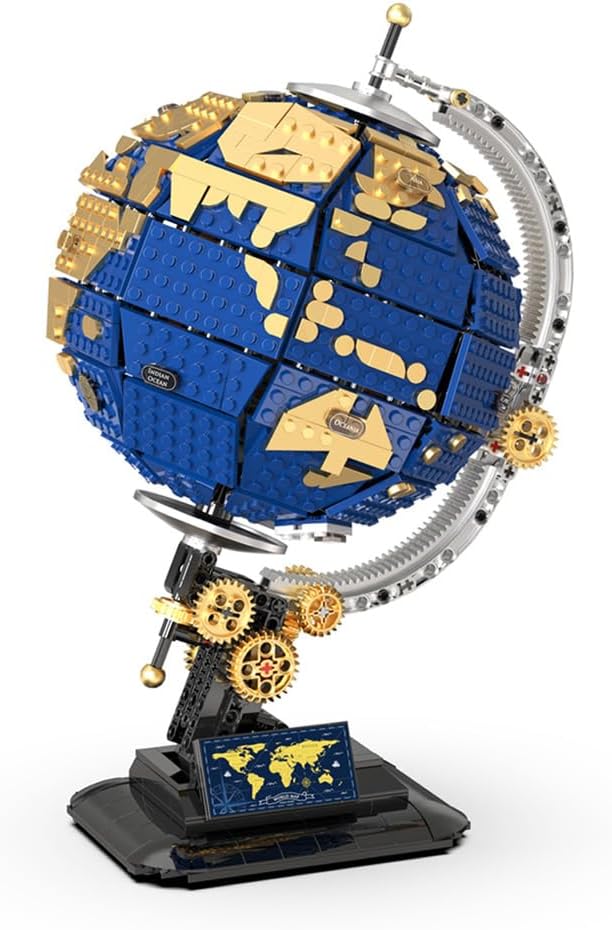 dOvOb Decor Globe Building Blocks Set (1455 PCS), Geographical Science Idea Educational Model Building Toys, as Gift for Kids or Adult