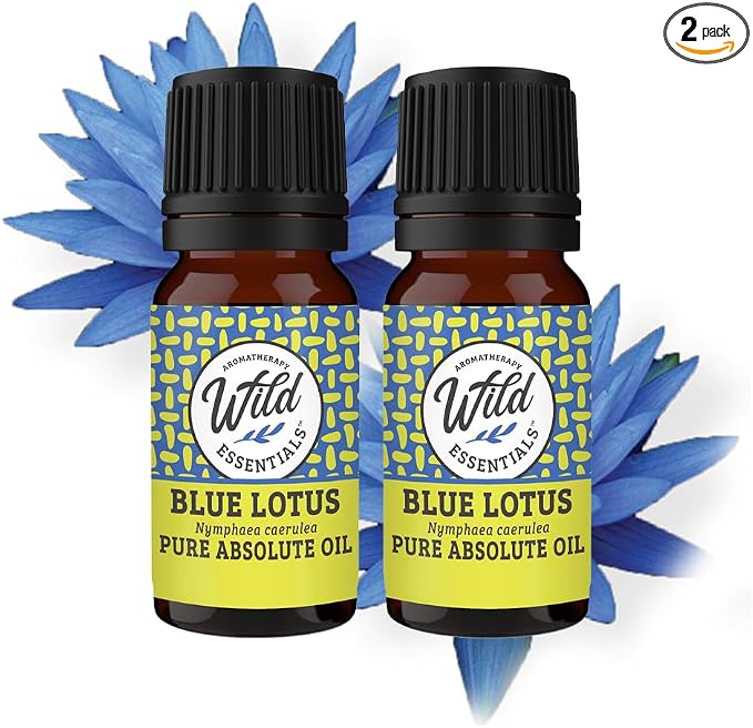 Wild Essentials Blue Lotus Absolute 100% Pure Essential Oil - 10ml, Premium Grade, Made and Bottled in The USA, Calming, 2 Pack