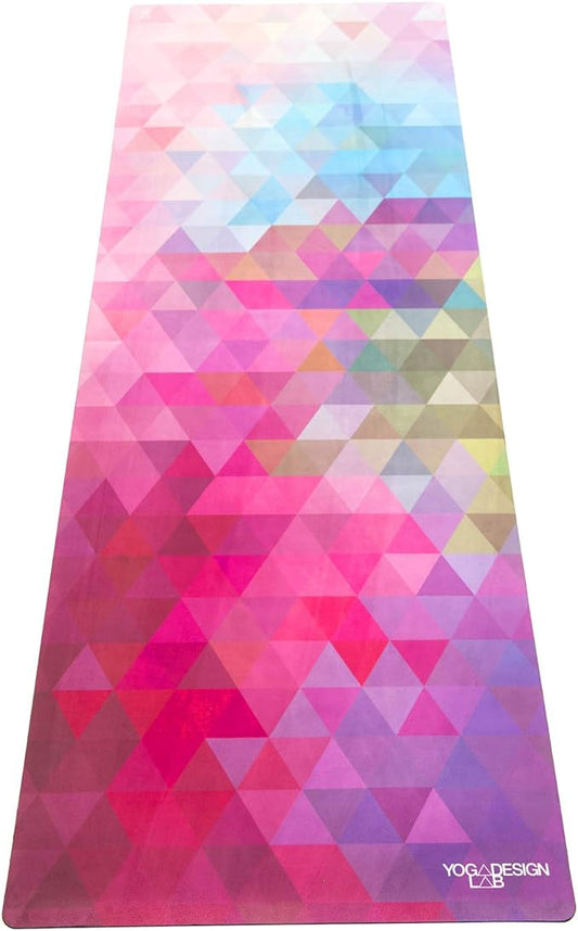 YOGA DESIGN LAB | The Combo Yoga Mat | 2-in-1 Mat+Towel | Eco Luxury | Ideal for Hot Yoga, Power, Bikram, Ashtanga, Sweat | Studio Quality | Includes Carrying Strap!
