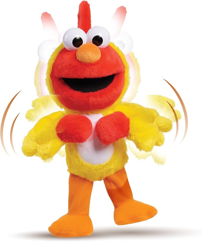 Just Play Sesame Street Chicken Dance Elmo Feature 13 Inch Plush, Dancing Plush, Stuffed Animal, Kids Toys for Ages 2 Up