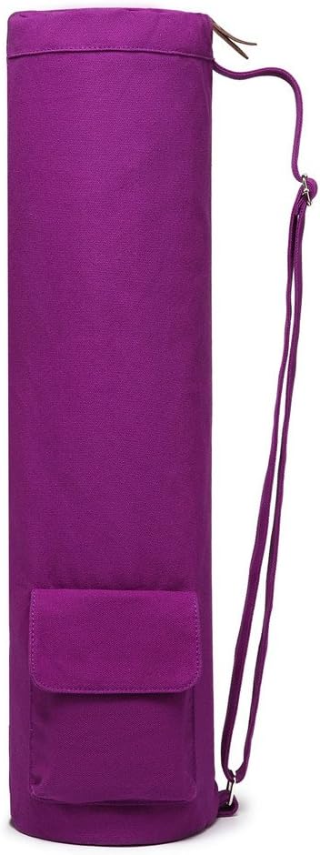 Yoga Mat Bag,Full-zip Exercise Yoga Mat Canvas Carry Bag for Women and Men - Double Storage Pocket,Easy Access Zipper, Adjustable Shoulder Strap and Handle,Fits Most Mat