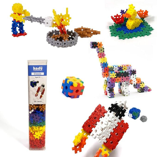 Incredibly Interconnectable Toys KADU Classic 250 Piece Classic Set - STEM/STEAM Building + Construction Toy, for Open + Imaginative Play Ages 5+