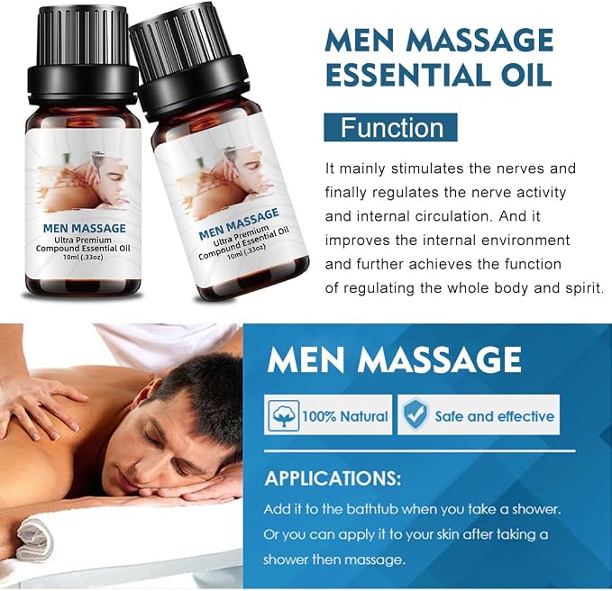 Massage and Body Glow Oil, Natural Organic Rose,Ylang Ylang Essential Oils-For Soothe Sore Muscles and Skin Tightening, with Vitamin E Anti-Aging,Aromatherapy Skin Care So Soft,Men, Women-Couple Gifts