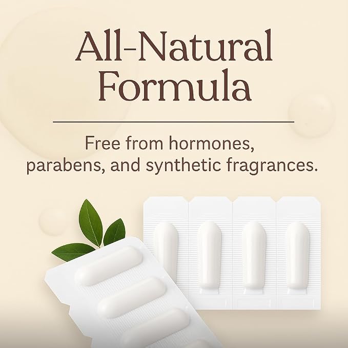 Vaginal Moisturizer Suppositories | Hydration Formula with Hyaluronic Acid, Squalene, Vitamin E, Cocoa Butter & Coconut Oil | Rapid Relief for Dryness & Hormone-free Intimate Comfort | All-Natural