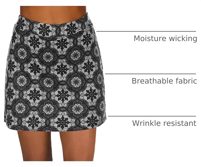 Ekouaer 16" Skorts for Women with Pockets Golf Pickleball Tennis Skirt | Silicone Grippers,2 Inner Pockets,Wide Waist,Side Slit Hem,Breathable,Soft,Lightweight