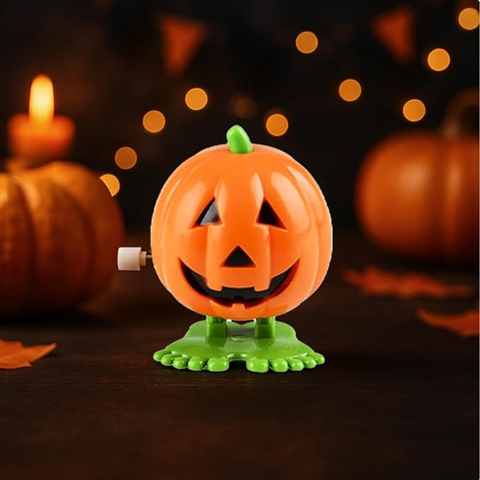 The Dreidel Company Halloween Pumpkin Wind-Up Toys, Birthday Party Favors, Novelty Toys for Boys and Girls, 2" Inches (24-Pack)