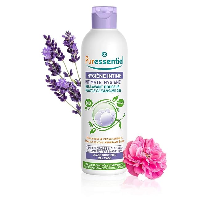 Puressentiel Feminine Wash Ph Balance Vaginial Cleanser Gel for Womens Hygiene 99.6 Natural Origin Organic Vegan EcoCertified Made in France 16.5 fl oz, Rose, 16.9 Ounce