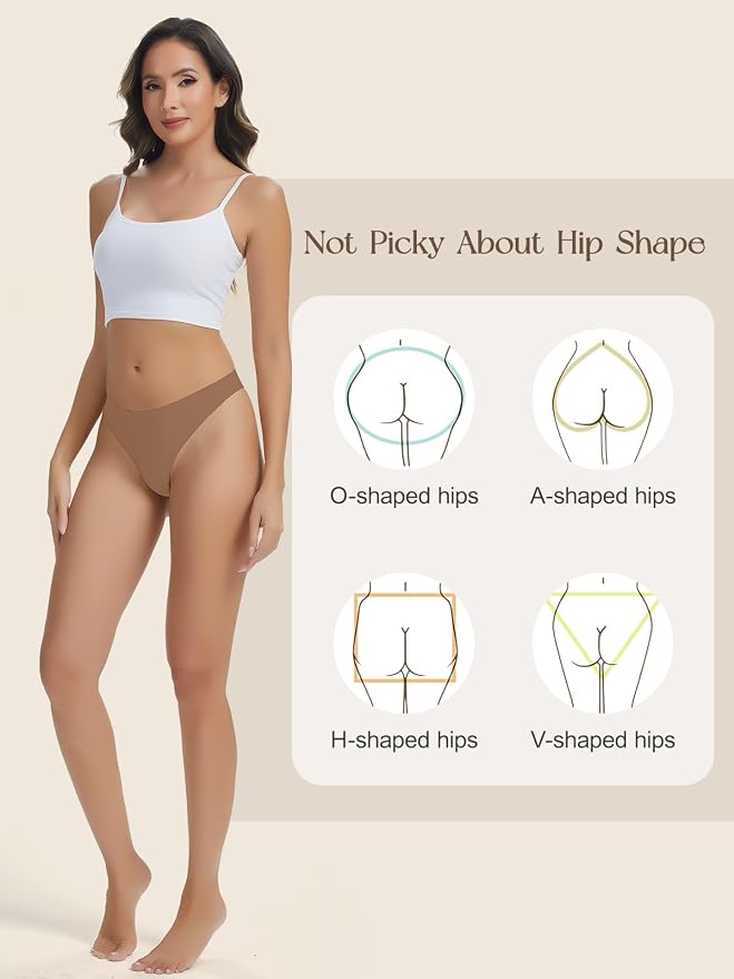 Seamless Camel Toe Thongs for Women Invisible Thong Panty Liners No Show Camel toe G-Strings Workout Underwear
