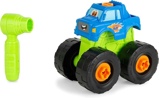Build-A-Buddy Monster Truck - 2-in-1 Building Toys with Hand Ratchet for Take Apart Play - Toddler STEM Building Set - Construction Toy for Ages 18 Months and Up