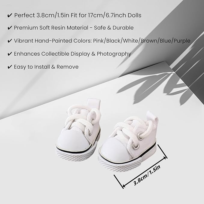 Clothes Set for Dolls Accessoriess (No Doll), Cute Kawaii Outfit Set 5 Pieces for 15cm 17cm Doll, Dress Up Doll Clothing Set Replacement with Hat Glasses Sweater Shoes