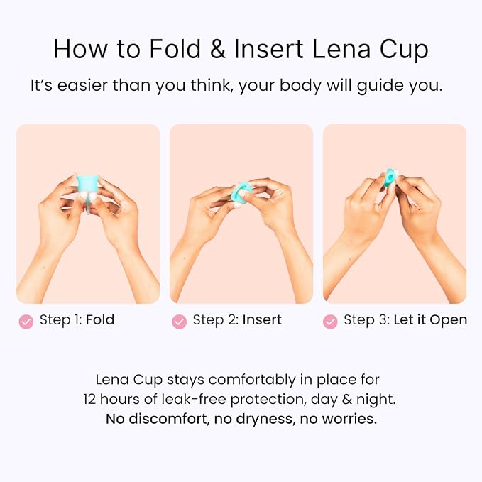 Lena Sensitive Menstrual Cups 2-Pack Ultra-Soft Set (Small & Large) Medical-Grade Silicone Period Cup for Women Heavy Flow, Reusable and Comfortable 12-Hour Leak-Free Protection