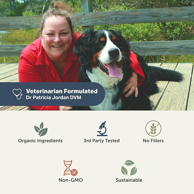 Dog Yeast Support for Itchy Skin, Ears & Paws - Four Leaf Rover Yeast Guard - Veterinarian Formulated with Organic Herbs - Helps Support Normal Yeast Levels & Healthy Skin - 30 Day Supply
