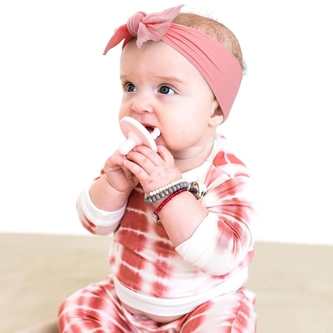 CÉLLOT 10 Colors Super Stretchy Soft Knot Baby Girl Headbands with Hair Bows Nylon Head Wrap For Newborn Baby Girls Infants Toddlers Kids