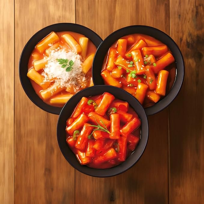 [Dongwon] Authentic Korean Rice Cake Topokki with Sweet and Spicy Kick | Popular Korean Street Food | Easy to Prepare | Perfect Balance of Sweetness and Spice in a Chewy Delight (8 Bowls)