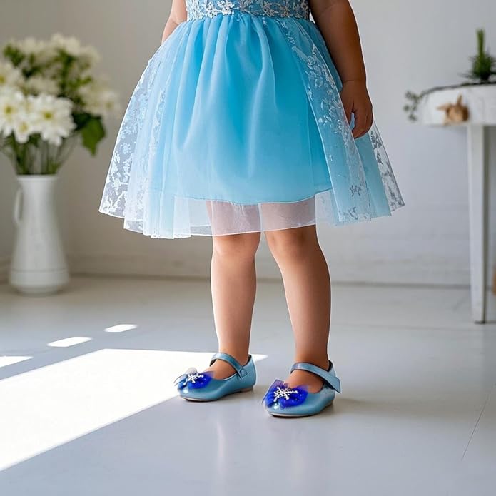 THEE BRON Mary Jane Ballet Flats - Girls' Dress Shoes with Hook & Loop Closure