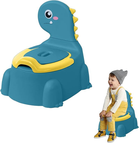 Potty Training Toilet, Dinosaur Potty Training Toilet Seat, Separated Dinosaur Training Potty for Toddlers with Non-Slip Rubber Mat Backrest, Portable Potty Chair for Boys and Girls Travel