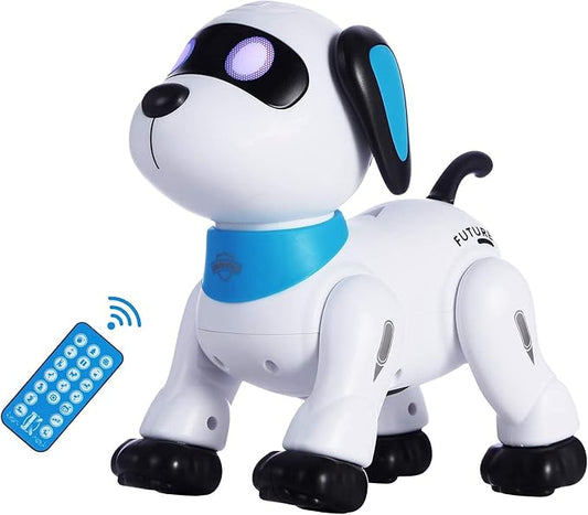 yiman Remote Control Robot Dog Toy – Programmable Smart Robot Dog for Kids 3+, Interactive Dancing & Sound, RC Stunt Robot Toys with LED Eyes, Electronic Pet Toy Dog for Boys & Girls Gifts (Blue)