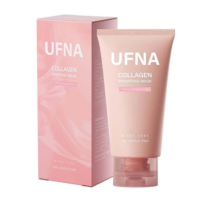 Collagen Face Mask - Overnight Wrapping Mask - Facial Firming, Elasticity & Hydration - Hydrolyzed Sodium + Panthenol +Niacinamide for Reduce Dullness & Promote Smoother Skin Texture - 75ml