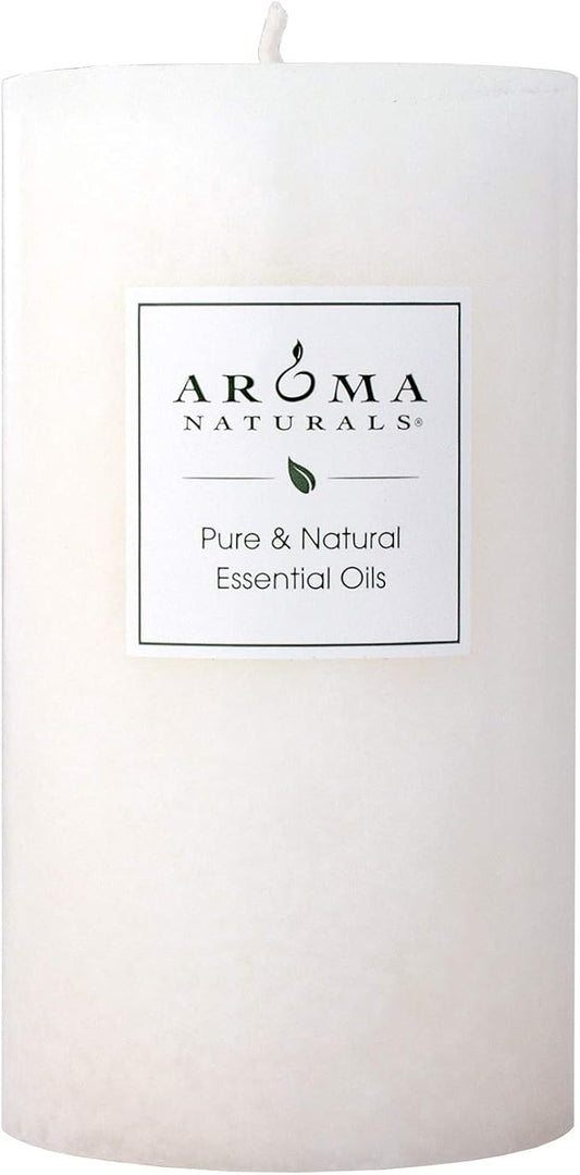 Aroma Naturals Holiday Essential Oil Vanilla & Peppermint Scented Pillar Candle, Cool Wish, 2.75 inch x 5 inch