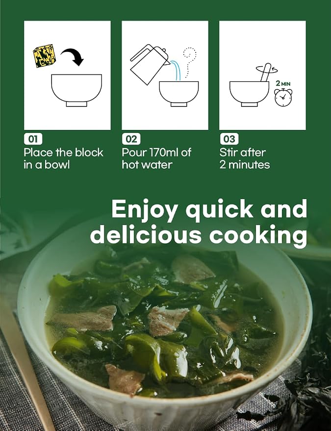 Korean Frozen Dried Seaweed Soup 10g × 5ea Easy cooking Individual packaging 한국 전통 국/미역국