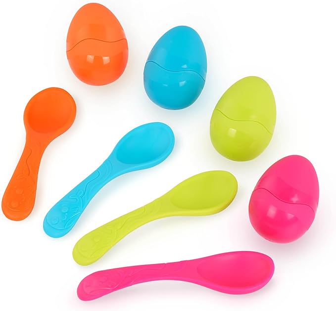 B. toys – 3 Outdoor Games for Kids – Racing Sacks & 3 – Legged Race Bands – Egg – and – Spoon Game – Birthday Party Games – 5 Years + – Outdoor Games Galore