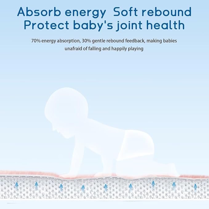Baby Play Mat for Floor Nursery Rug Muscle Mat Area Rug Playroom Rug 39"x59" Playpen Mat Elastic Foam 1.3" Thick Crawling Mat for Babies,Toddlers, Infants, Kids,Light Pink