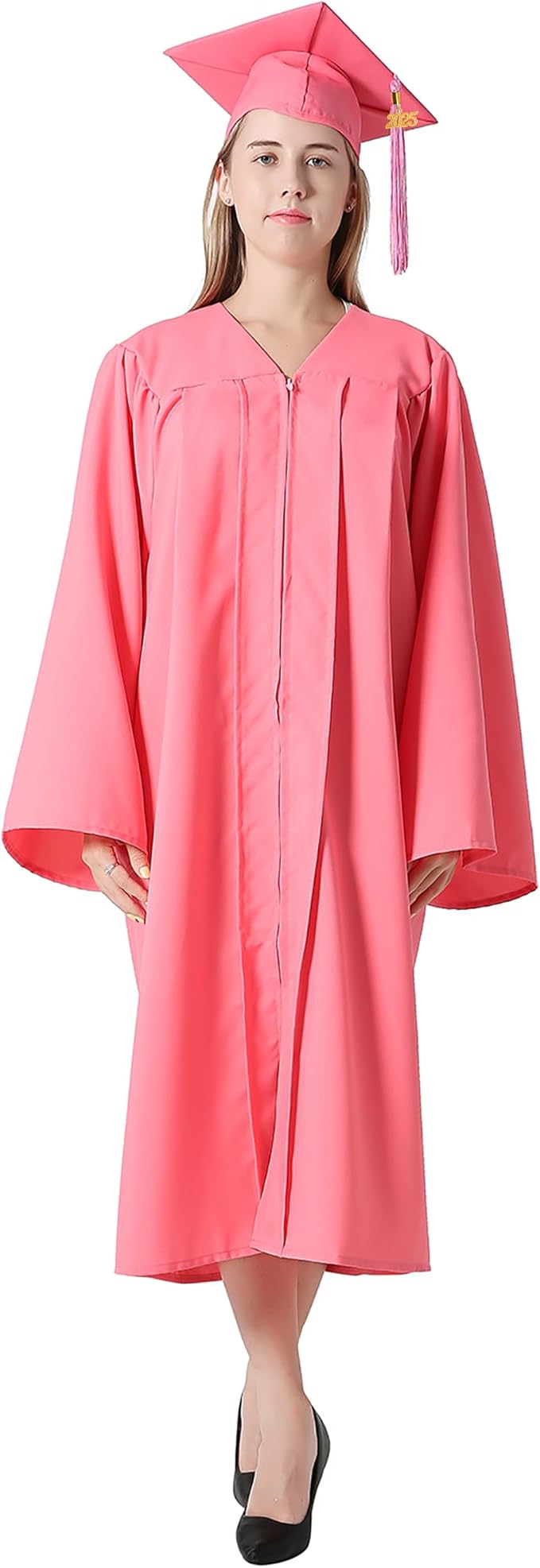 GraduationMall Matte Graduation Gown Cap Tassel Set 2025 for High School and Bachelor