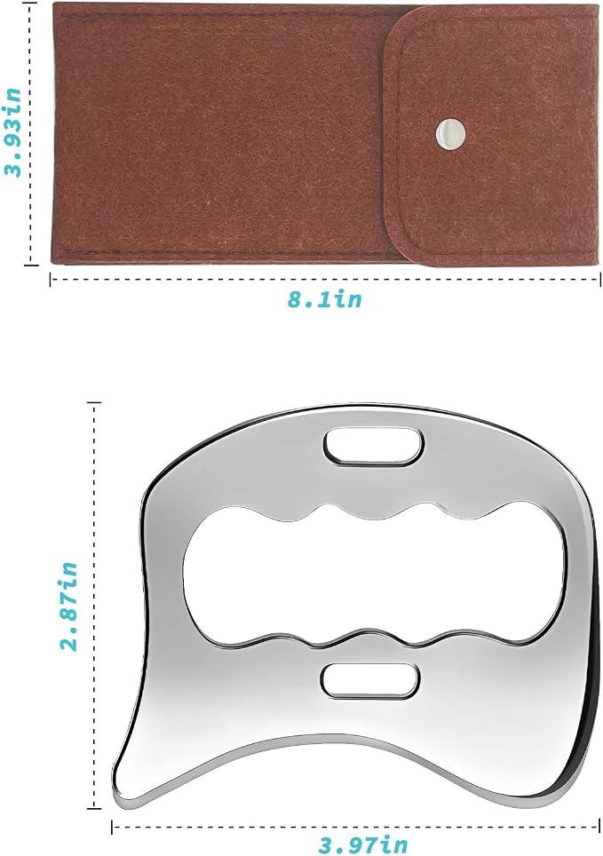Stainless Steel Gua Sha Muscle Scraper Tool, Myofascial Scraping Tools for Physical Therapy, Lymphatic Drainage Massager, Soft Tissue Massage Tool