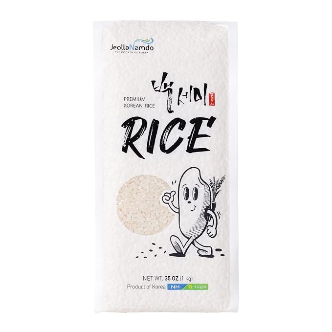 Premium Baekseami White Rice [ Korean Staple ] Fragrant and Firm Asian Rice, Fresh Vacuum Packed from Korea [ Jeollanamdo Foods ] 1kg