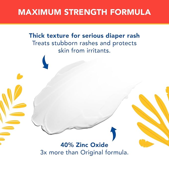 Triple Paste 3X Max Zinc Oxide Diaper Rash Ointment, 12oz Jar – Maximum Strength Diaper Cream for Sensitive Skin