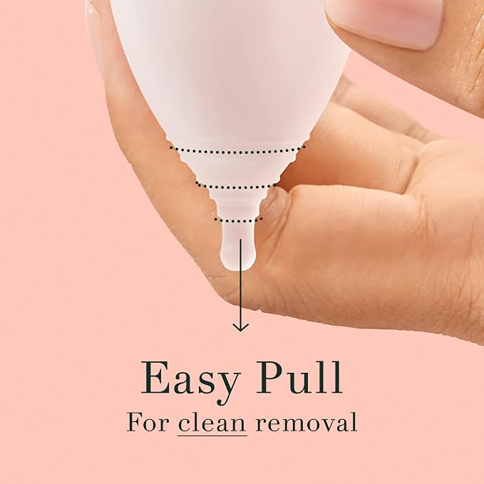Rael Period Cups, Soft Reusable Menstrual Cup for Women, Medical-Grade Silicone, Light Flow, BPA-Free, Made in USA, Tampon and Pad Alternative (Size 2)
