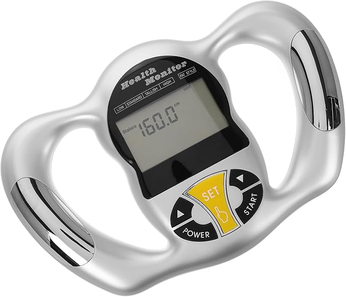 FRCOLOR Handheld Body Fat Checker and Bmi Monitor Digital Body Fat and Calorie Measurement Device for Home Fitness Health Assessment