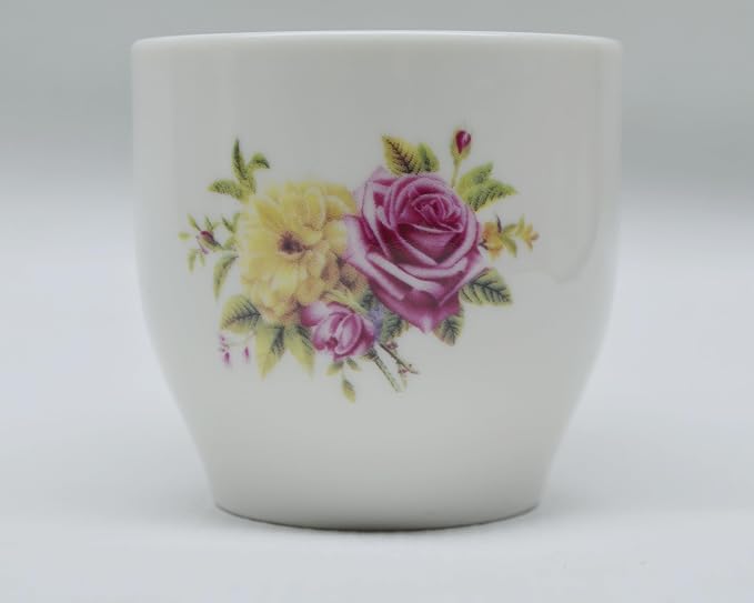 Porcelain Teacup, 5oz Cups Painted Flowers Coffee Tea Water Pot Ceramic Kettle Tea pot Accessories (cup*4)