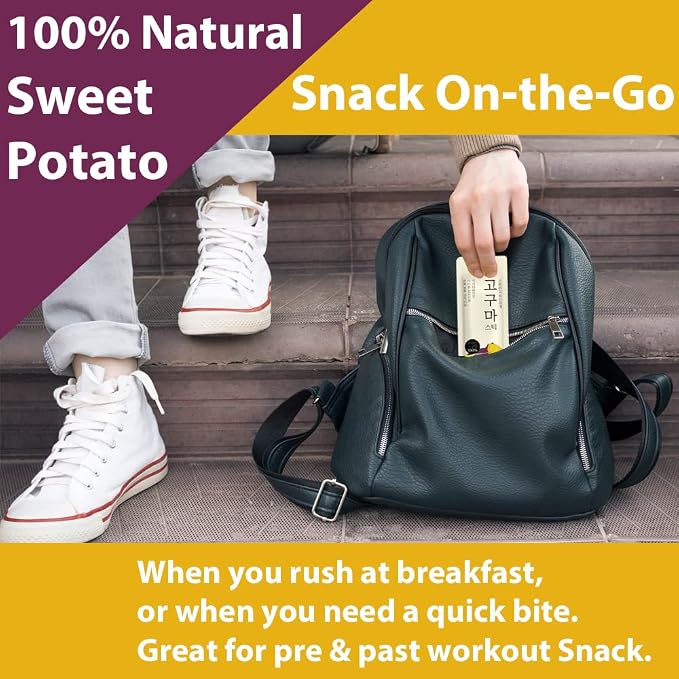 Korean Snacks, Sweet Potato LowCarb bar 20 Packs Individually Wrapped Healthy Korean Foods Natural Snacks Golf and travel Snacks to Enjoy Dried Natural 100% low calorie snack (0.7 Oz EA) Korean