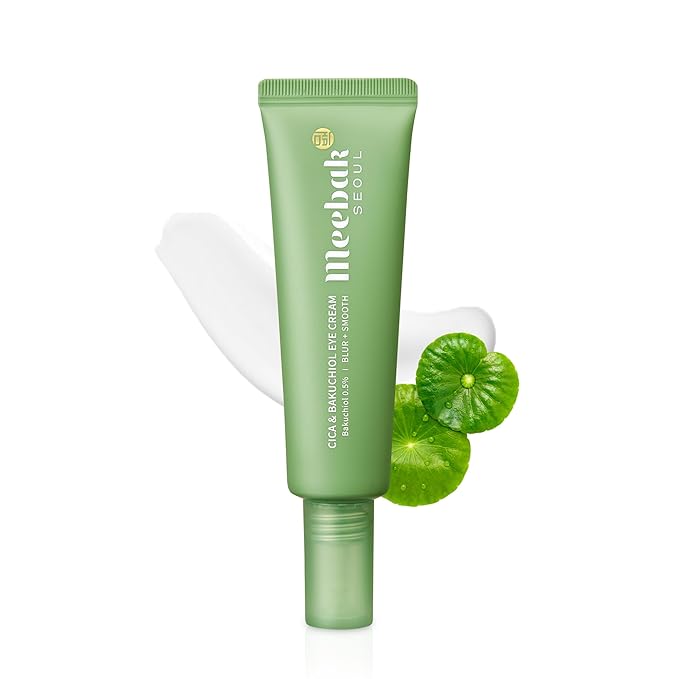 Meebak Eye Cream with Bakuchiol, Caffeine, and Cica – Anti-Aging Under Eye Treatment for Puffiness, Dark Circles, Fine Lines, and Wrinkles, Brightening Daily Eye Cream for Tired Eyes